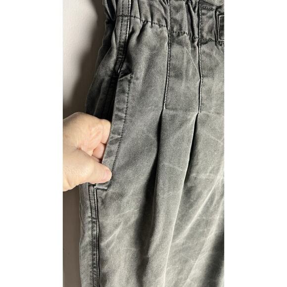 Free People Margate Sz XS Pleated Paper Bag Baggy High Waisted Trousers Green - Picture 8 of 12